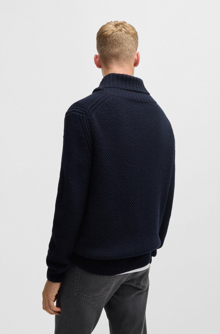 BOSS Sweaters Relaxed Fit in Wool Mix - AMADON 10263271 01-50523564- Concorde Fashion#color_navy-404