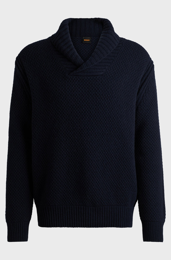 BOSS Sweaters Relaxed Fit in Wool Mix - AMADON 10263271 01-50523564- Concorde Fashion#color_navy-404