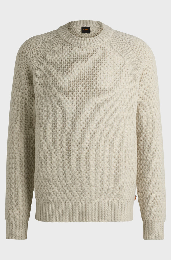 BOSS Sweaters Relaxed Fit in Wool Mix - ARMSTRONG 10263272 01-50523565- Concorde Fashion#color_beige-271
