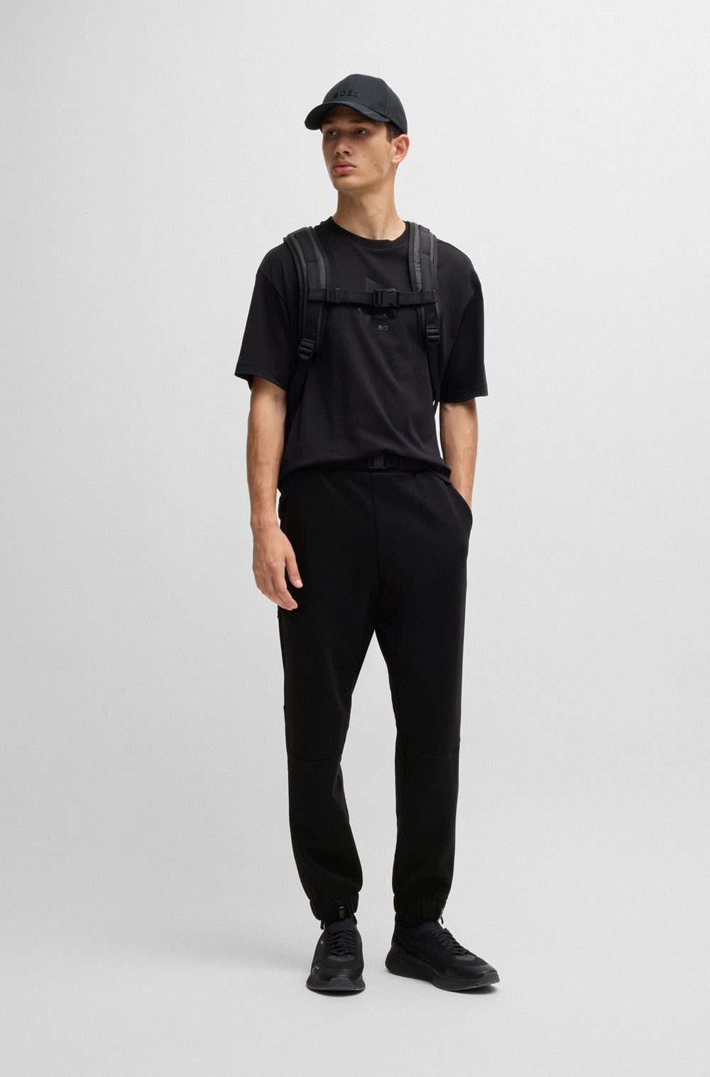 BOSS Jogging Pants Regular Fit in Polyester Mix - HARIQ 10263309 01-50523678- Concorde Fashion#color_black-001