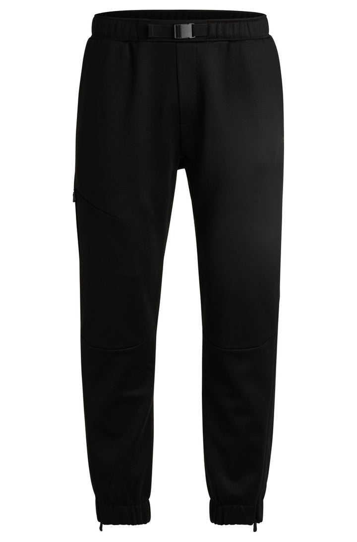 BOSS Jogging Pants Regular Fit in Polyester Mix - HARIQ 10263309 01-50523678- Concorde Fashion#color_black-001