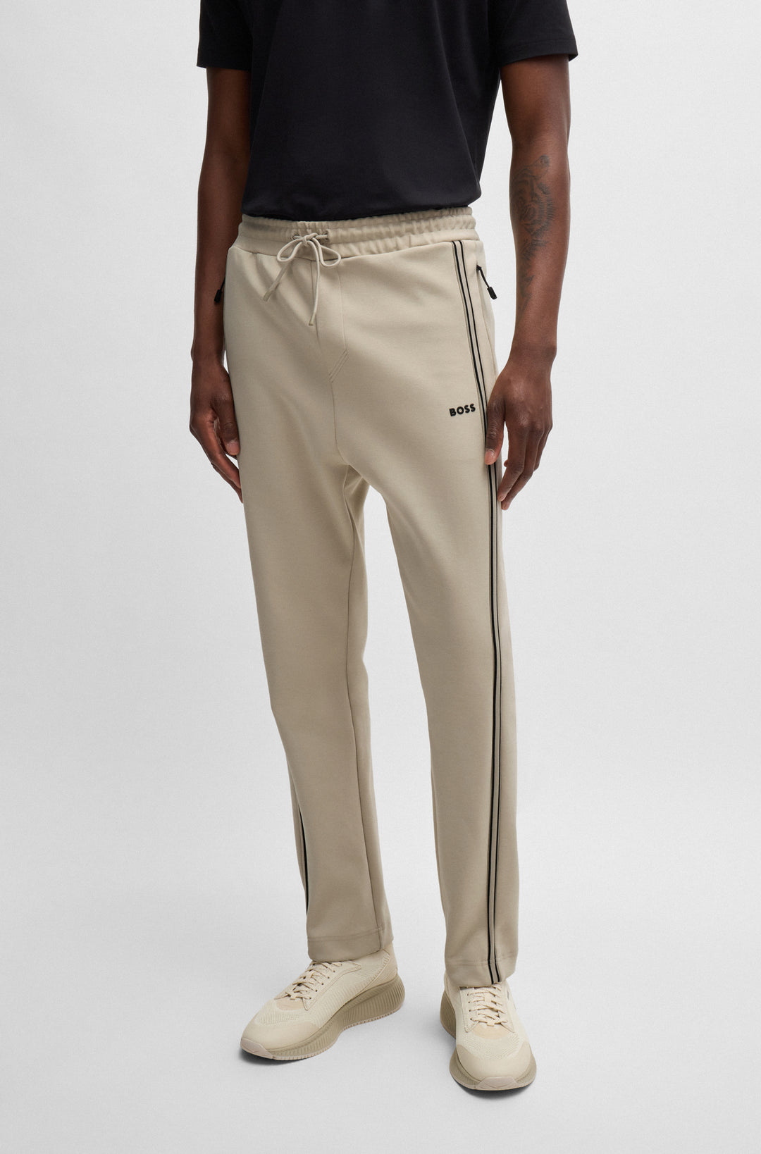 BOSS Jogging Pants Regular Fit in Cotton Mix - HADIM 1 10263369 01-50523903- Concorde Fashion#color_beige-271