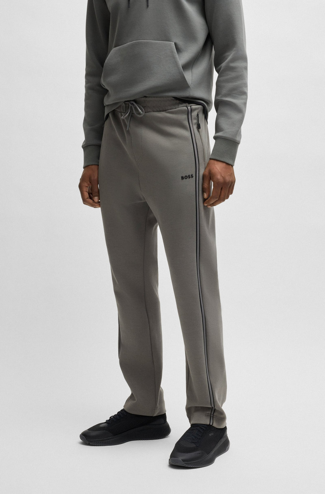 BOSS Jogging Pants Regular Fit in Cotton Mix - HADIM 1 10263369 01-50523903- Concorde Fashion#color_grey-056