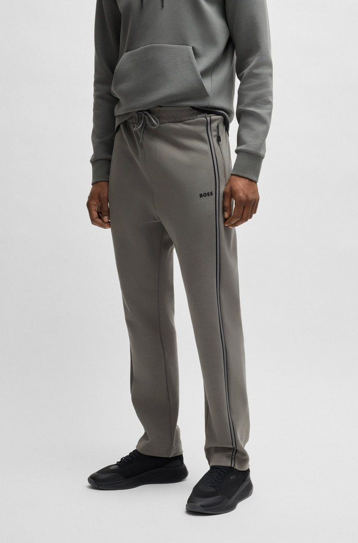 BOSS Jogging Pants Regular Fit in Cotton Mix - HADIM 1 10263369 01-50523903- Concorde Fashion#color_grey-056