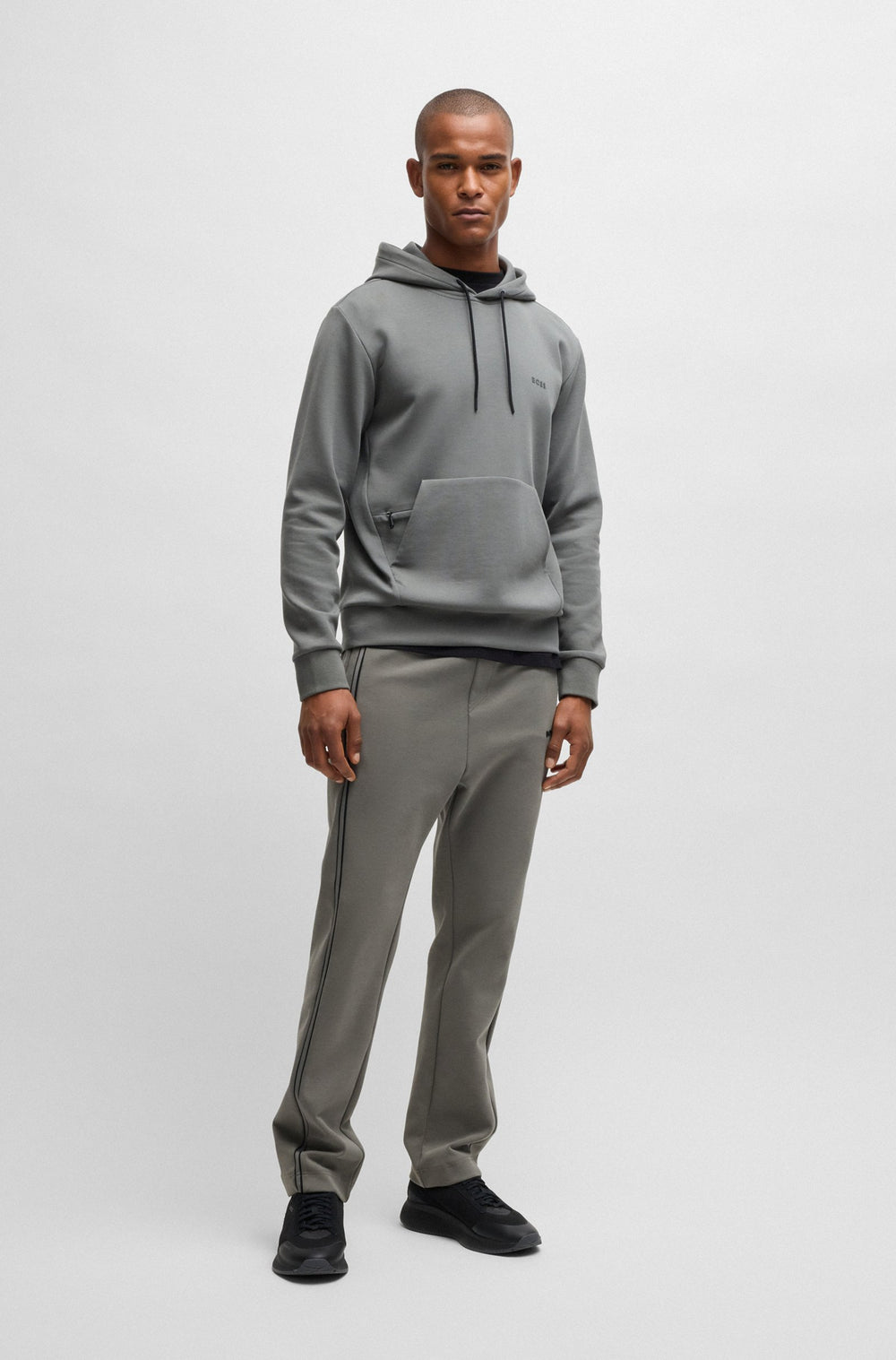 BOSS Jogging Pants Regular Fit in Cotton Mix - HADIM 1 10263369 01-50523903- Concorde Fashion#color_grey-056