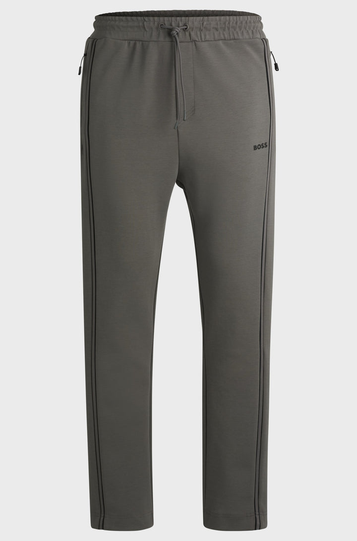 BOSS Jogging Pants Regular Fit in Cotton Mix - HADIM 1 10263369 01-50523903- Concorde Fashion#color_grey-056