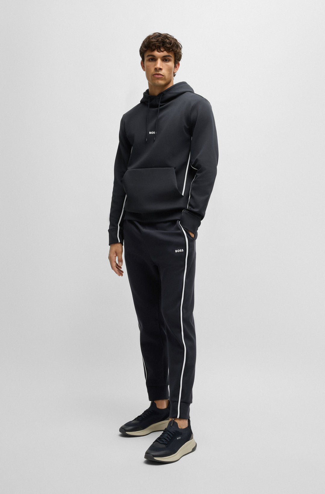 BOSS Hoodies Regular Fit in Cotton Mix - SOODY 1 10263369 01-50523905- Concorde Fashion#color_navy-402