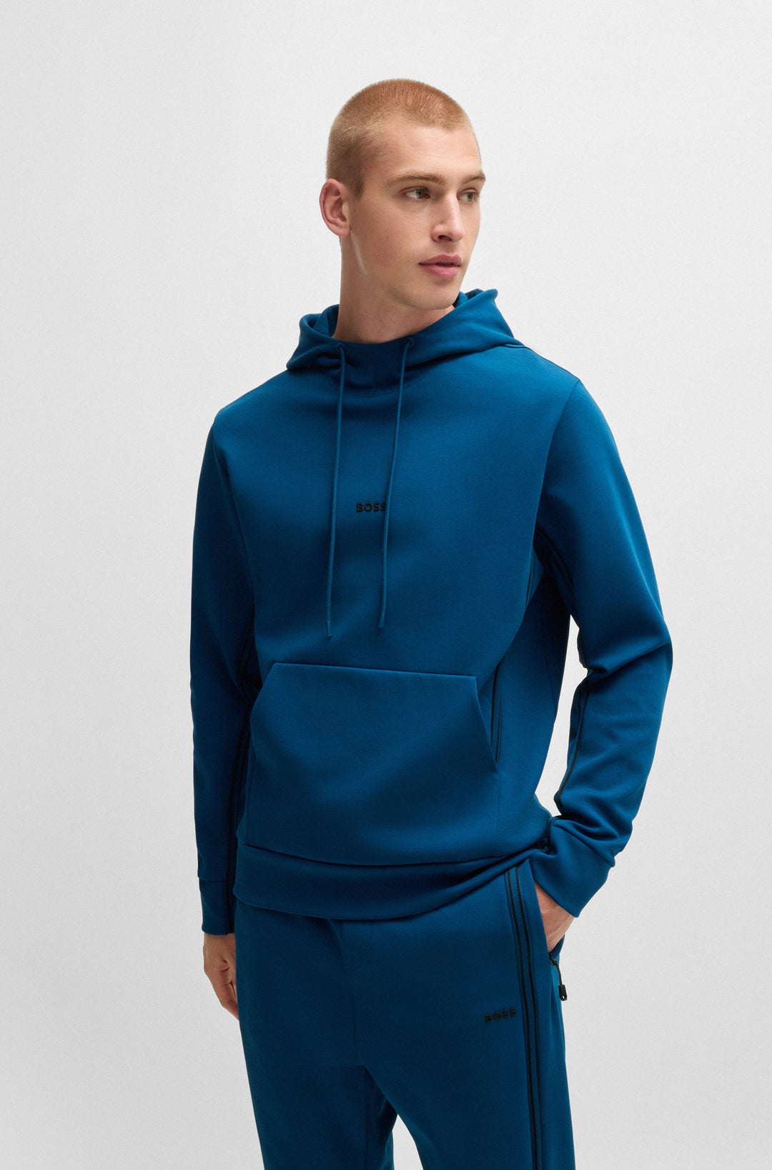 BOSS Hoodies Regular Fit in Cotton Mix - SOODY 1 10263369 01-50523905- Concorde Fashion#color_blue-494