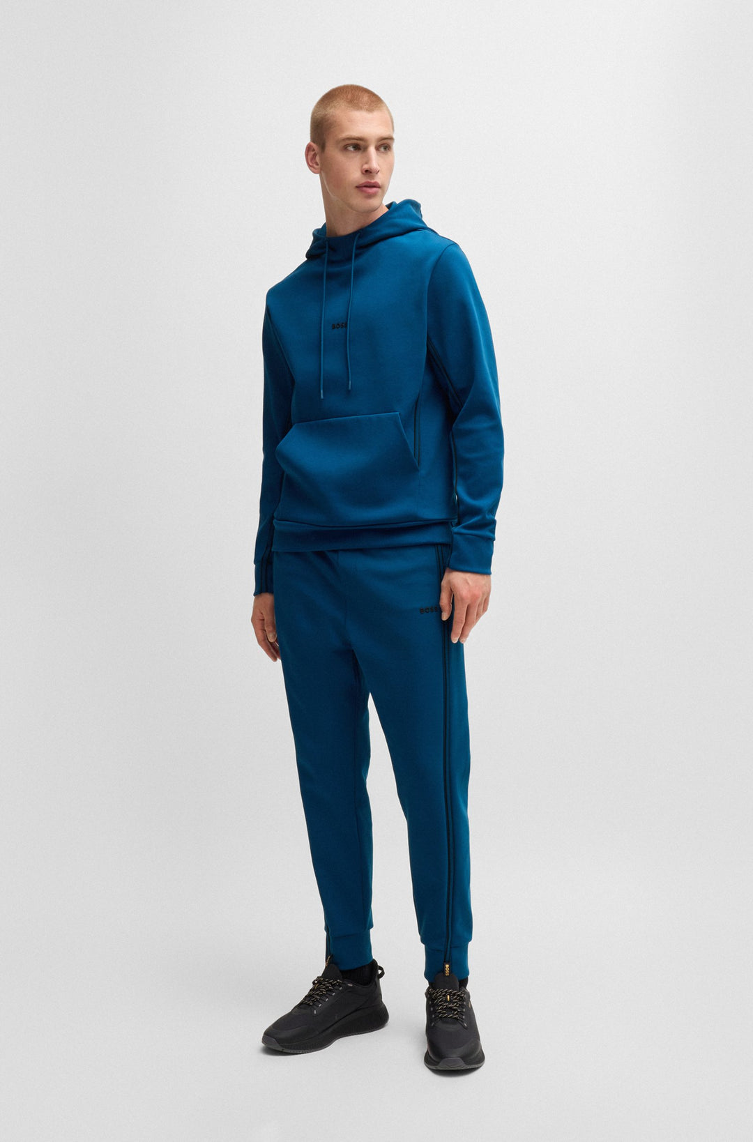 BOSS Hoodies Regular Fit in Cotton Mix - SOODY 1 10263369 01-50523905- Concorde Fashion#color_blue-494