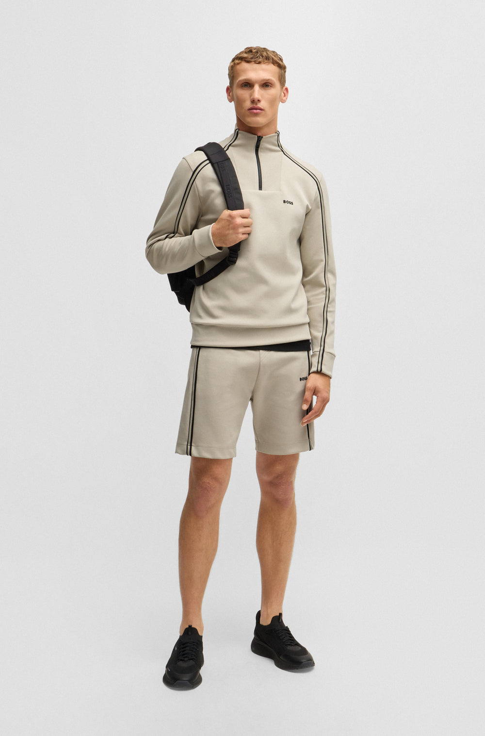 BOSS Sweatshirts Regular Fit in Cotton Mix - SWEAT 1 10263369 01-50523911- Concorde Fashion#color_beige-271