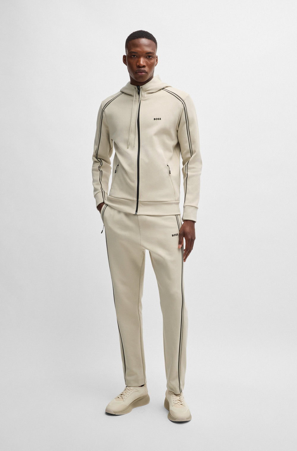 BOSS Hoodies Regular Fit in Cotton Mix - SAGGY 1 10263369 01-50523912- Concorde Fashion#color_beige-271
