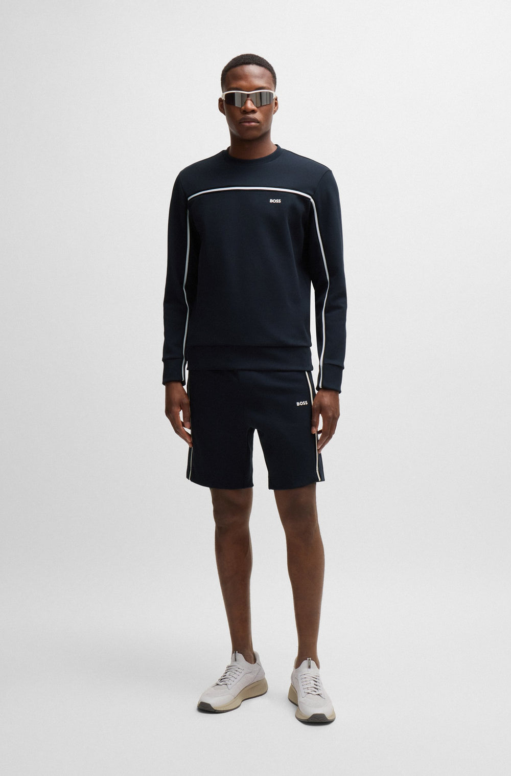 BOSS Sweatshirts Regular Fit in Cotton Mix - SALBO 1 10263369 01-50523913- Concorde Fashion#color_navy-402