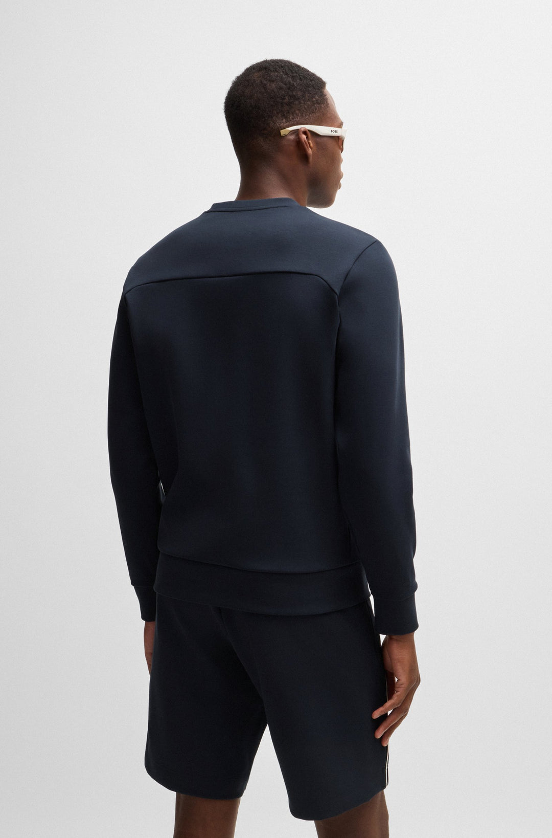 BOSS Sweatshirts Regular Fit in Cotton Mix - SALBO 1 10263369 01-50523913- Concorde Fashion#color_navy-402