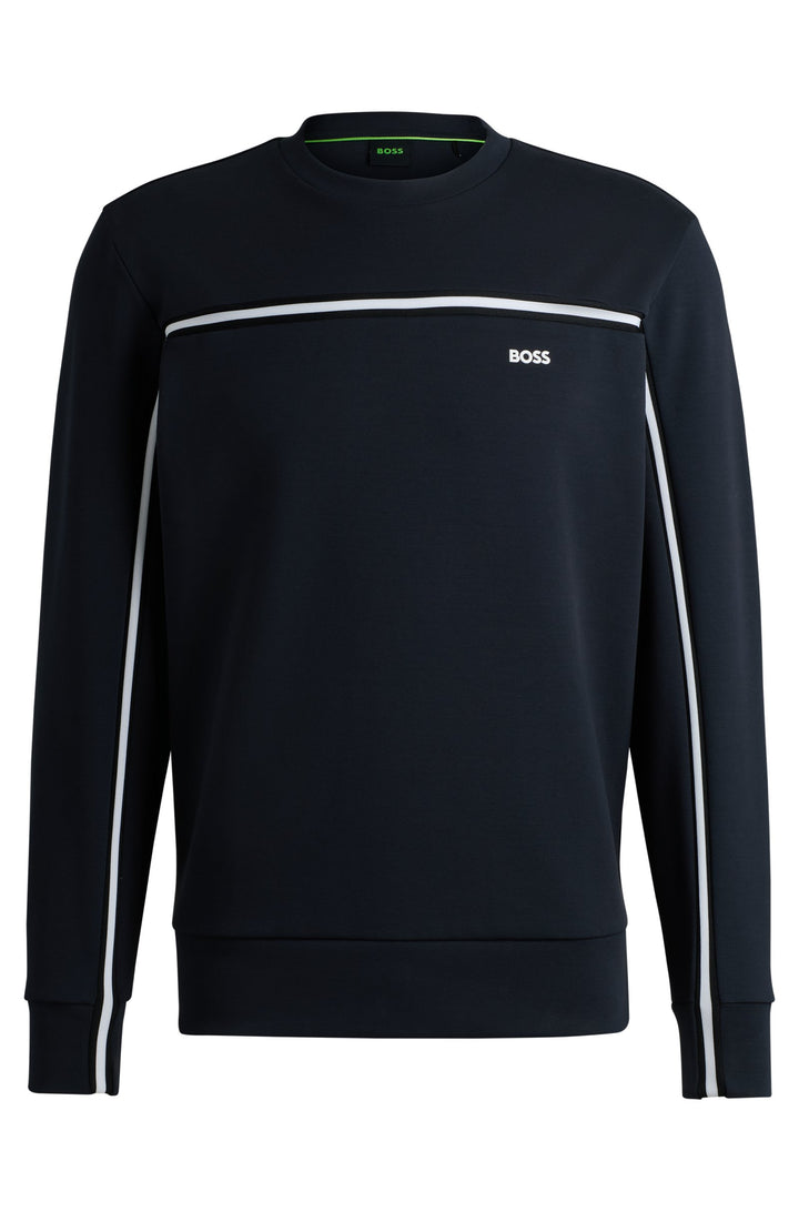 BOSS Sweatshirts Regular Fit in Cotton Mix - SALBO 1 10263369 01-50523913- Concorde Fashion#color_navy-402