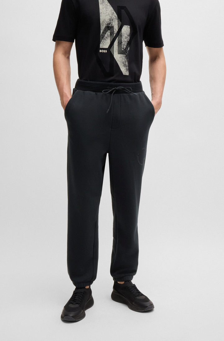 BOSS Jogging Pants Relaxed Fit in Polyester Mix - HUGGEL 10263372 01-50523899- Concorde Fashion#color_black-001
