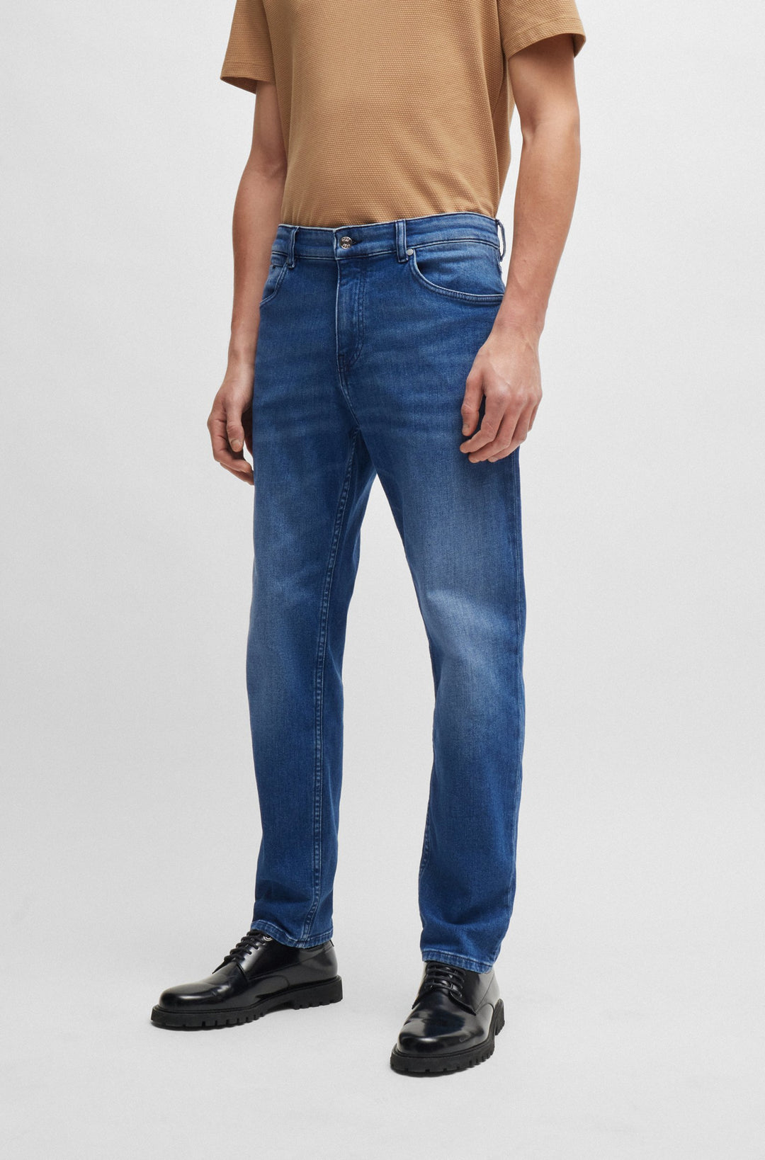 BOSS Jeans Regular Fit in Cotton Mix - H-RE.MAINE 10263385 01-50524015- Concorde Fashion#color_navy-416