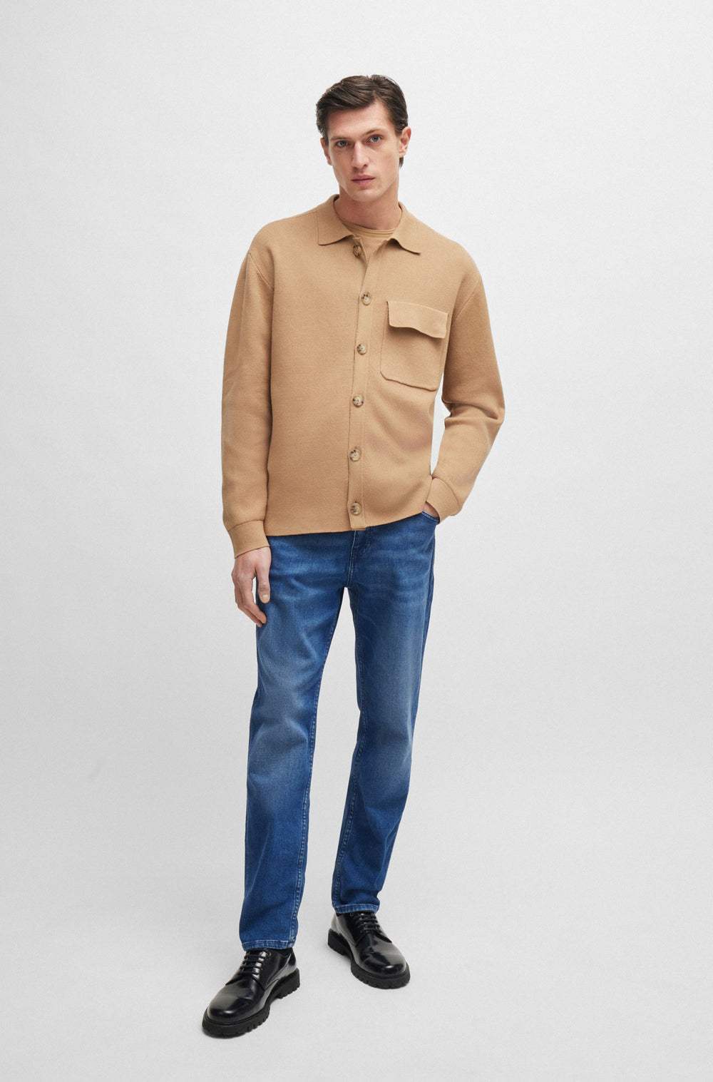 BOSS Jeans Regular Fit in Cotton Mix - H-RE.MAINE 10263385 01-50524015- Concorde Fashion#color_navy-416