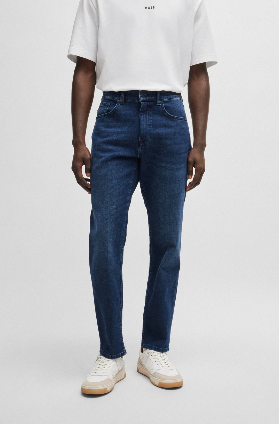 BOSS Jeans Regular Fit in Cotton Mix - TROY BO 10263385 01-50524020- Concorde Fashion#color_navy-419