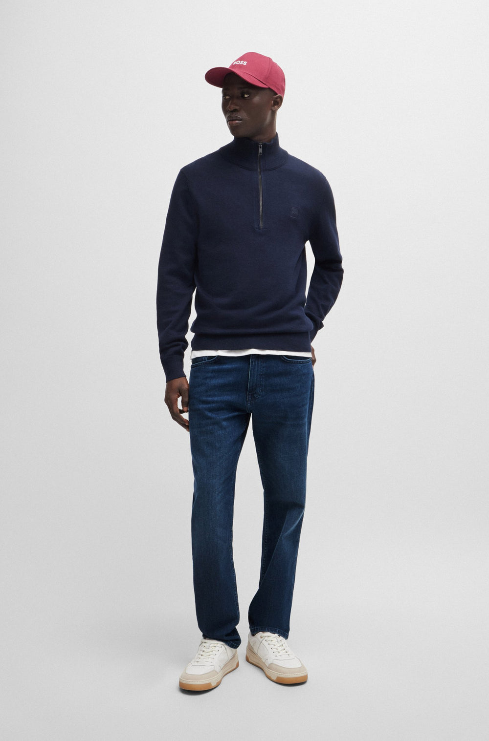 BOSS Jeans Regular Fit in Cotton Mix - TROY BO 10263385 01-50524020- Concorde Fashion#color_navy-419