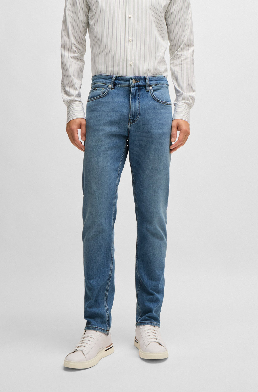BOSS Jeans Slim Fit in Cotton Mix - H-DELAWARE 10263385 02-50524017- Concorde Fashion#color_blue-431