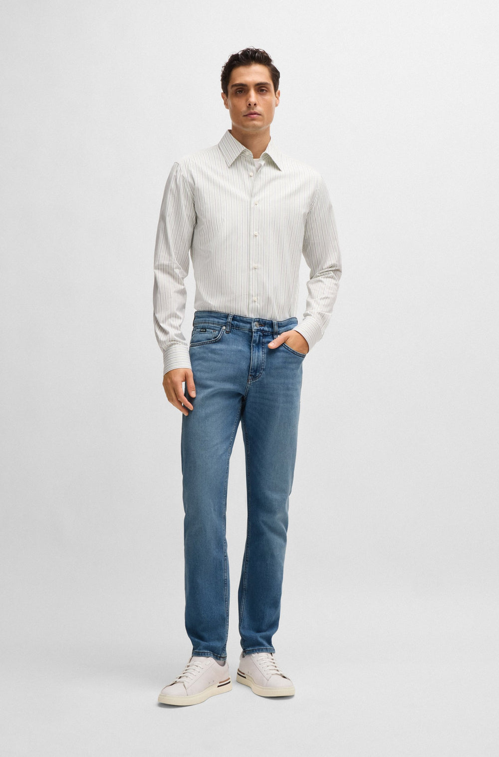 BOSS Jeans Slim Fit in Cotton Mix - H-DELAWARE 10263385 02-50524017- Concorde Fashion#color_blue-431