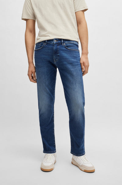BOSS Jeans Regular Fit in Cotton Mix - RE.MAINE BO 10263422 01-50524084- Concorde Fashion#color_navy-411