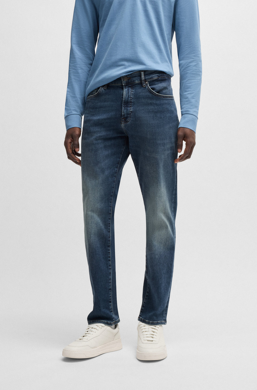 BOSS Jeans Regular Fit in Cotton Mix - RE.MAINE BO 10263422 02-50534670- Concorde Fashion#color_navy-411