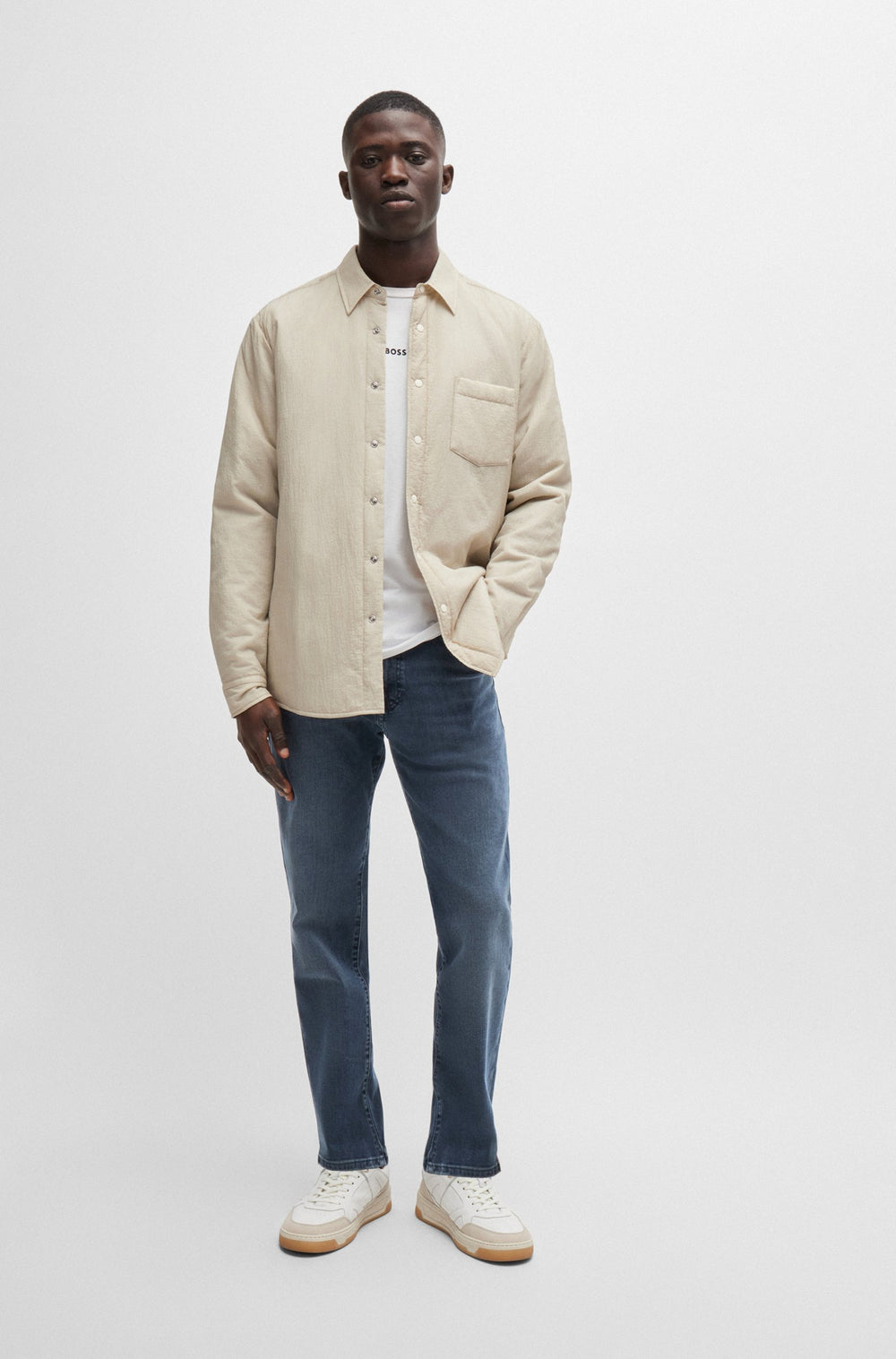 BOSS Jeans Regular Fit in Cotton Mix - RE.MAINE BO 10263435 01-50524089- Concorde Fashion#color_navy-415