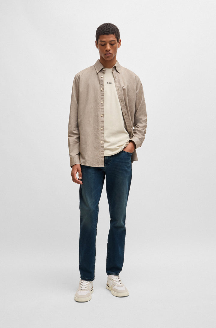 BOSS Jeans Regular Fit in Cotton Mix - RE.MAINE BO 10263435 02-50526946- Concorde Fashion#color_navy-418