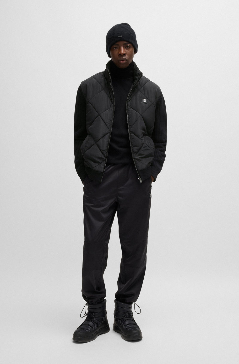 HUGO Casual Jackets Relaxed Fit in Nylon - SYBON 10263670 01-50524549- Concorde Fashion#color_black-001
