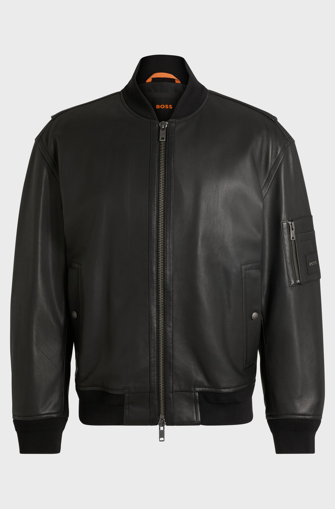 BOSS Casual Jackets Relaxed Fit in Leather - JUGE 10263675 01-50522223- Concorde Fashion#color_black-001
