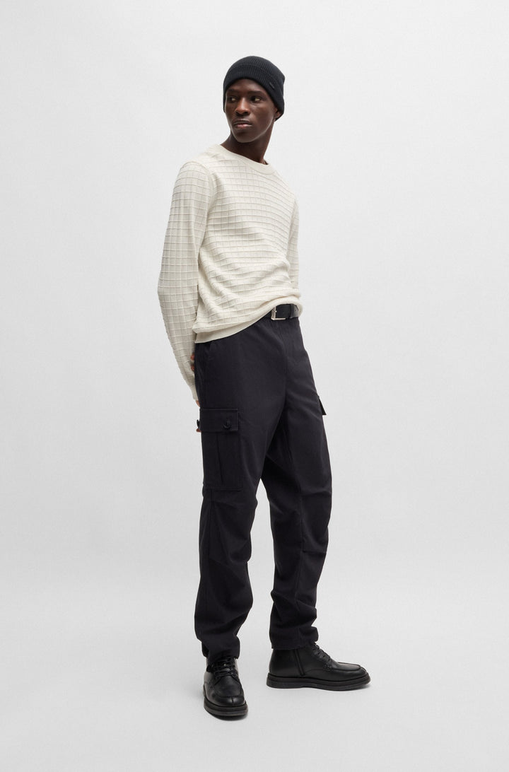 HUGO Sweaters Regular Fit in Cotton - SCOULT 10263692 01-50524546- Concorde Fashion#color_white-101