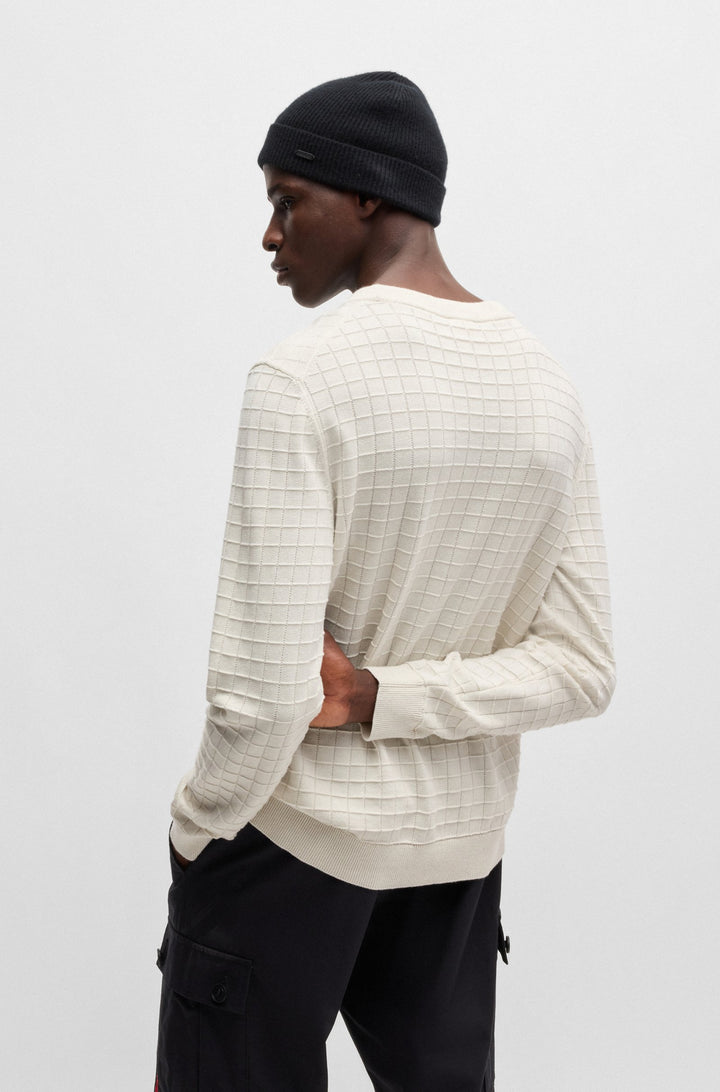 HUGO Sweaters Regular Fit in Cotton - SCOULT 10263692 01-50524546- Concorde Fashion#color_white-101