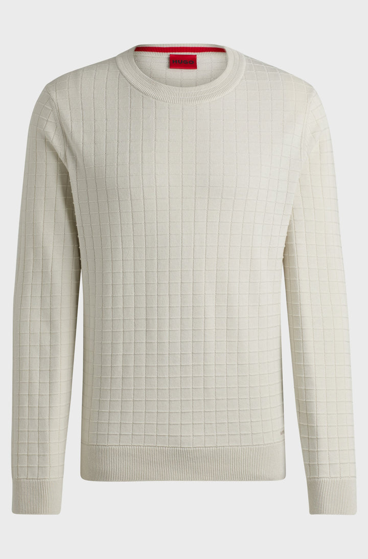 HUGO Sweaters Regular Fit in Cotton - SCOULT 10263692 01-50524546- Concorde Fashion#color_white-101