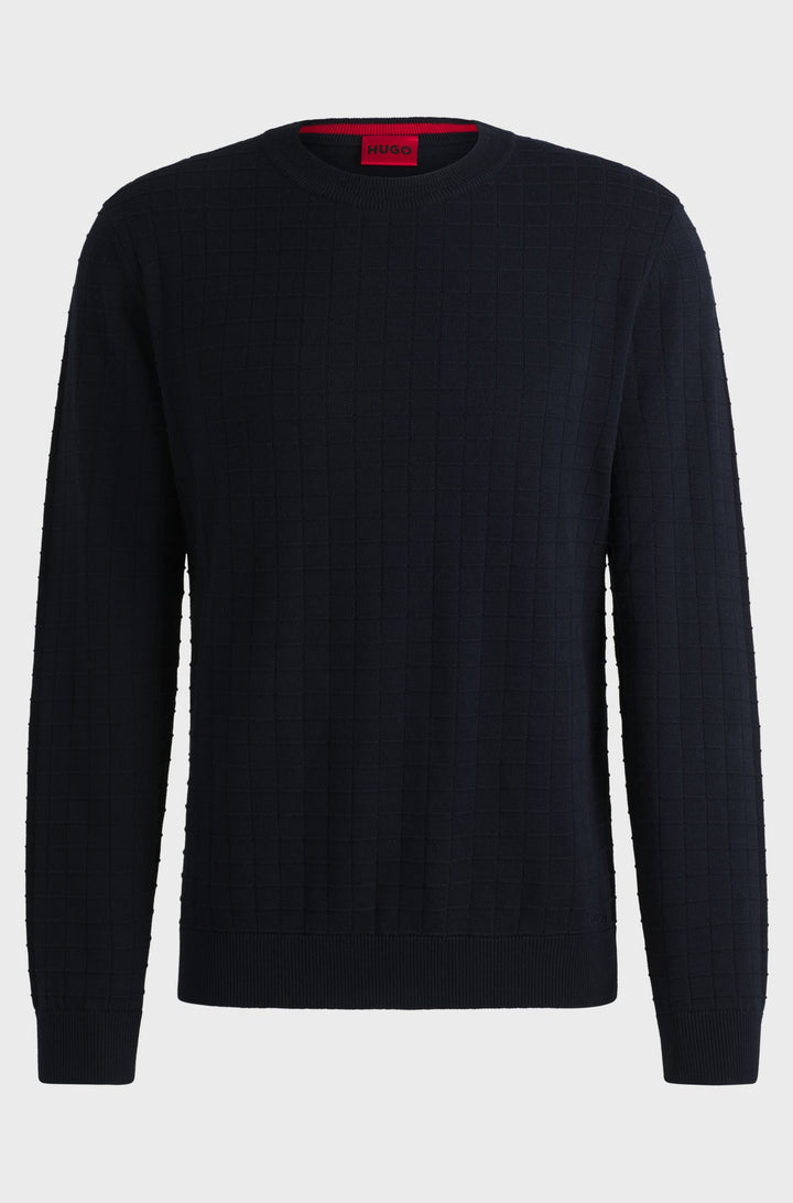 HUGO Sweaters Regular Fit in Cotton - SCOULT 10263692 01-50524546- Concorde Fashion#color_navy-410