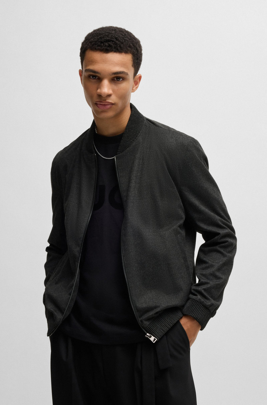 HUGO Blazers Slim Fit in Polyetser Mix - UKASHI232X 10263886 01-50525020- Concorde Fashion#color_grey-063