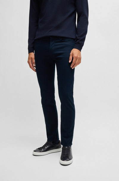 BOSS Trousers Slim Fit in Cotton Mix - P-DELAWARE5 10263901 01-50524431- Concorde Fashion#color_navy-404