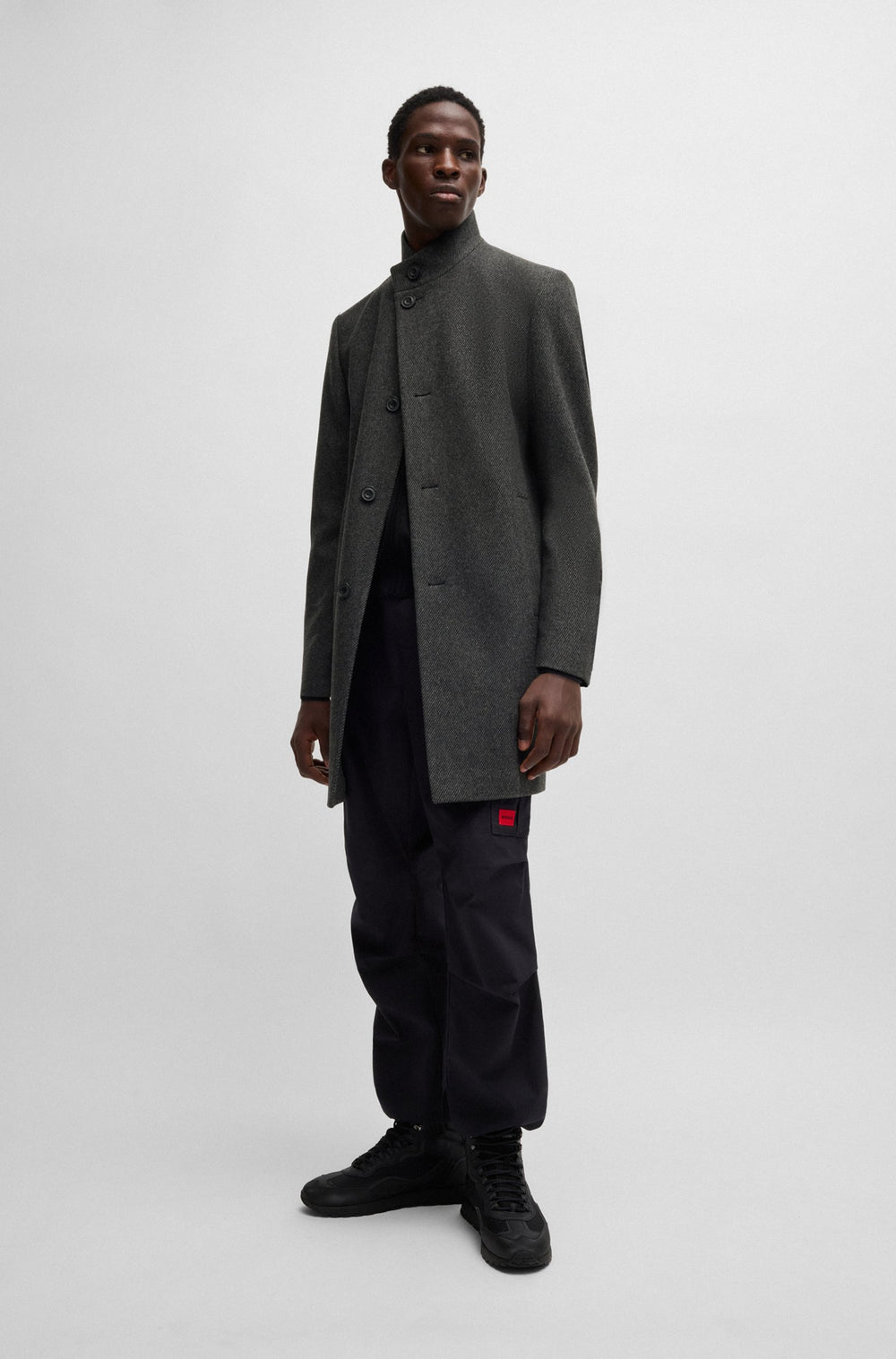 HUGO Coats Regular Fit in Wool Mix - MINTRAX2441 10263931 01-50525187- Concorde Fashion#color_grey-034