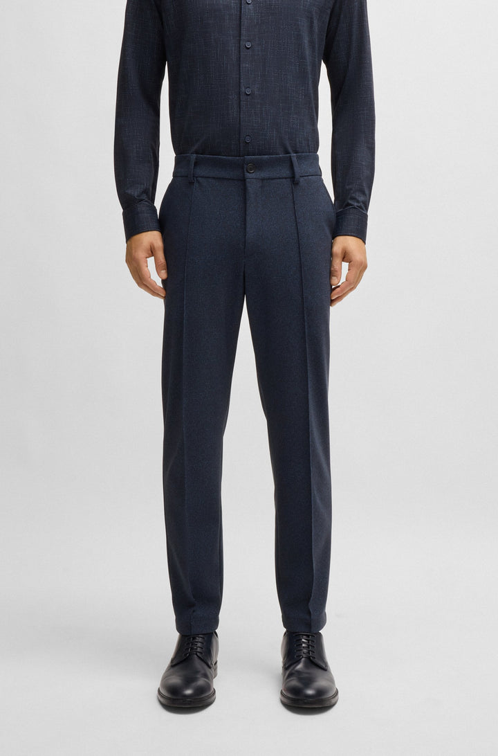 BOSS Trousers Tapered Fit in Nylon Mix - P-PERIN-J-CW-WG-244 10263952 01-50530630- Concorde Fashion#color_navy-404