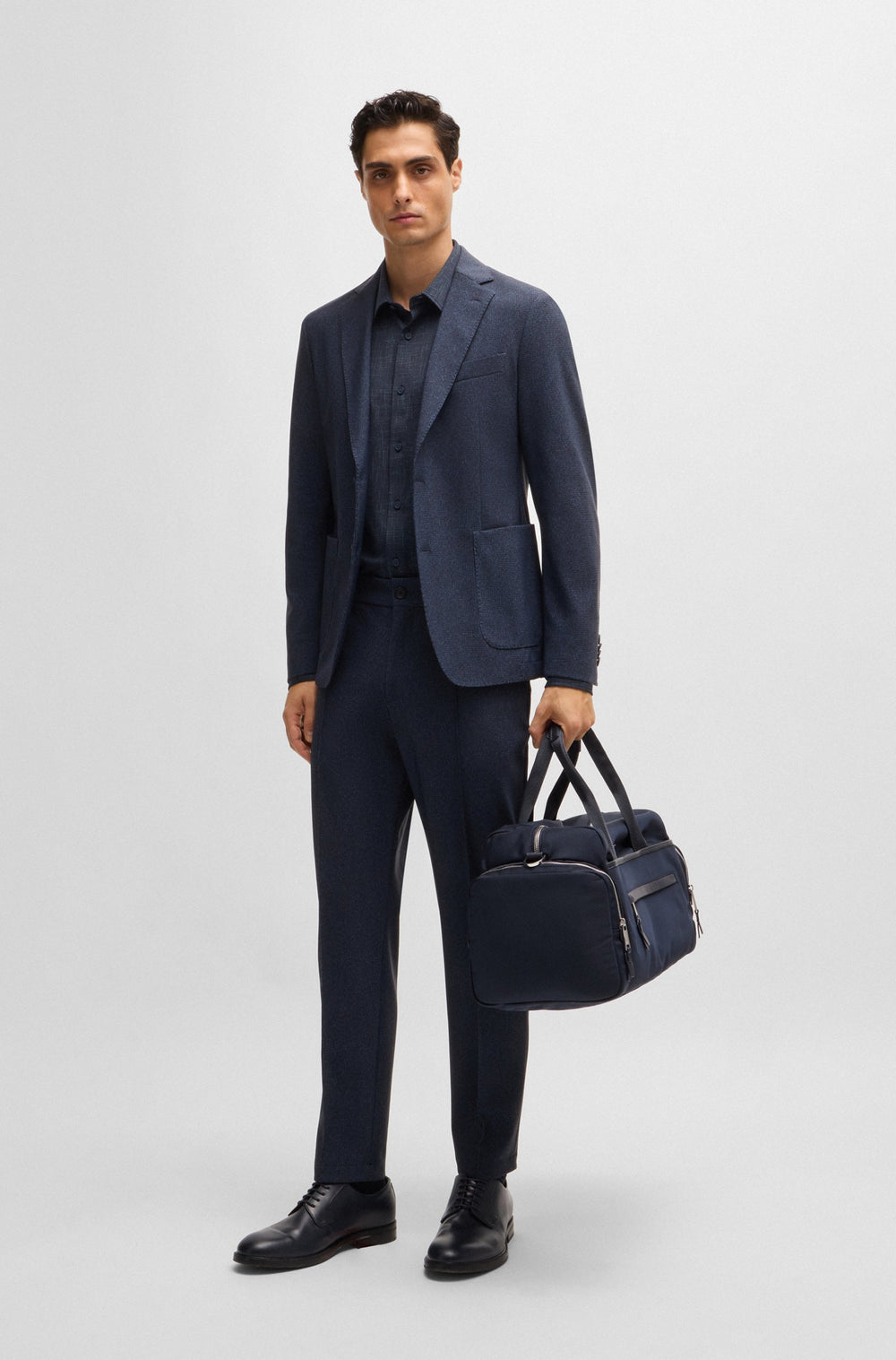 BOSS Trousers Tapered Fit in Nylon Mix - P-PERIN-J-CW-WG-244 10263952 01-50530630- Concorde Fashion#color_navy-404
