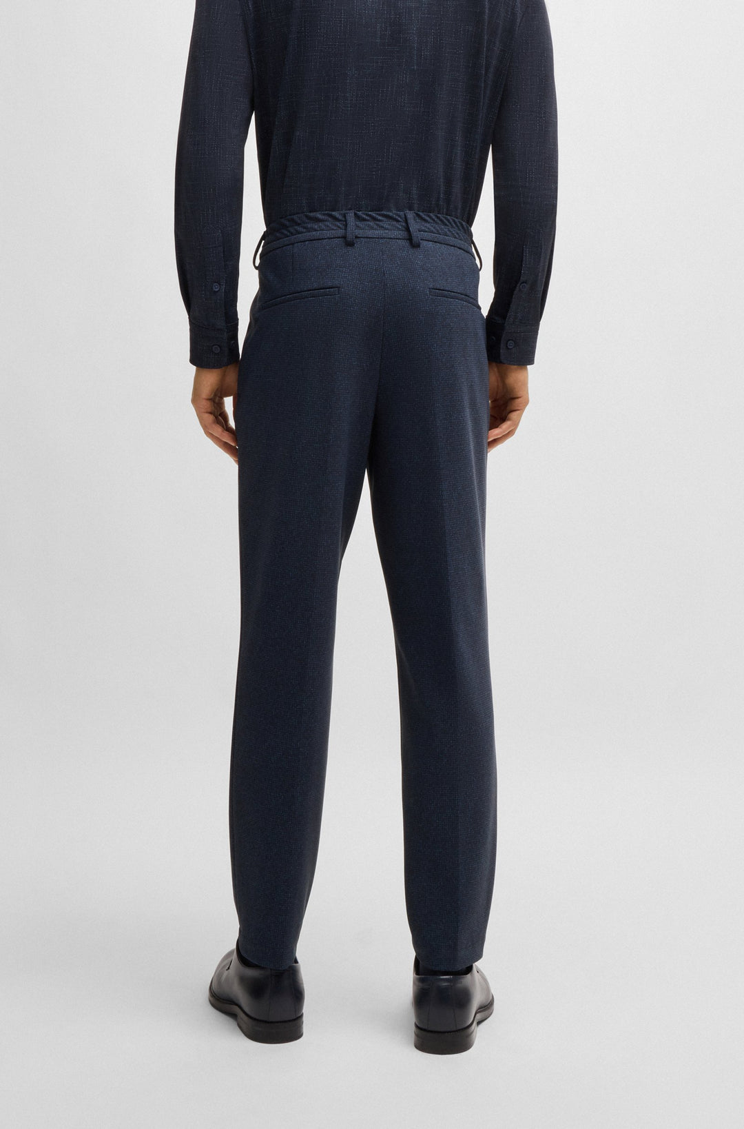 BOSS Trousers Tapered Fit in Nylon Mix - P-PERIN-J-CW-WG-244 10263952 01-50530630- Concorde Fashion#color_navy-404