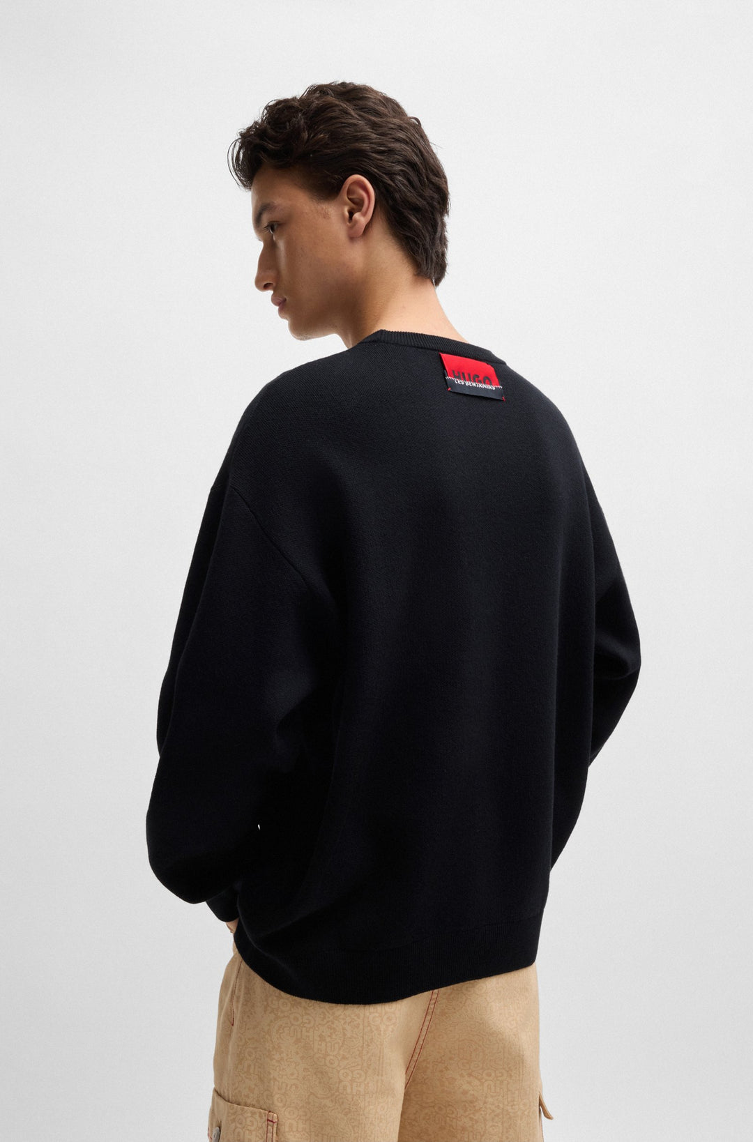 HUGO Sweaters Oversize Fit in Syenthetic - NEHIR_LB 10264126 01-50525345- Concorde Fashion#color_black-001