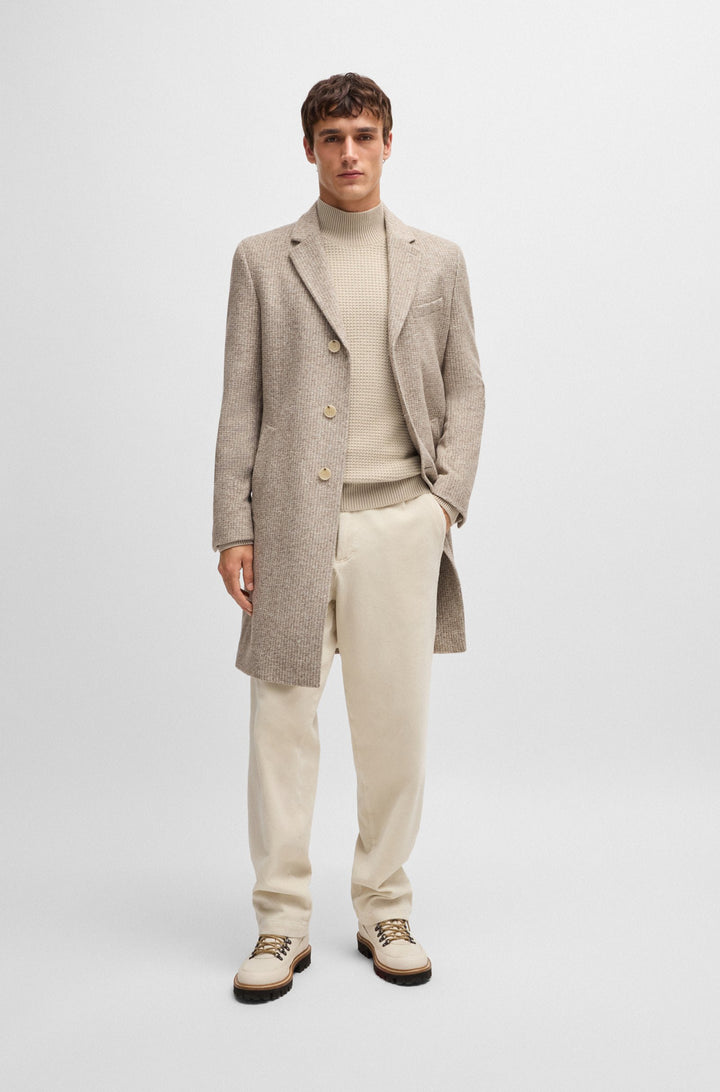 BOSS Sweaters Regular Fit in Cotton Mix - H-EMAURELIO 10265478 01-50526833- Concorde Fashion#color_beige-275