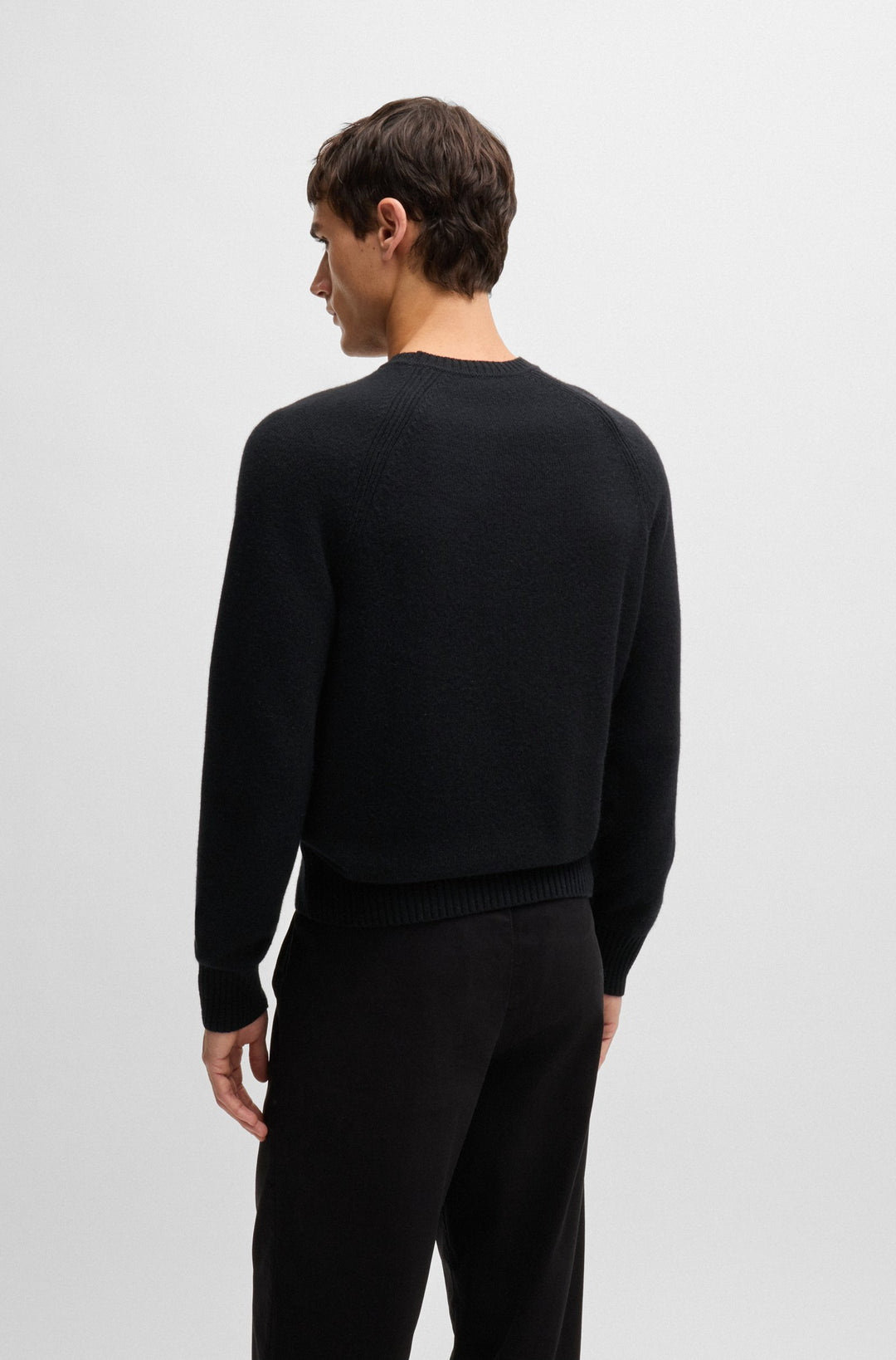 BOSS Sweaters Regular Fit in Wool - H-EMALVO 10265480 01-50526836- Concorde Fashion#color_black-001