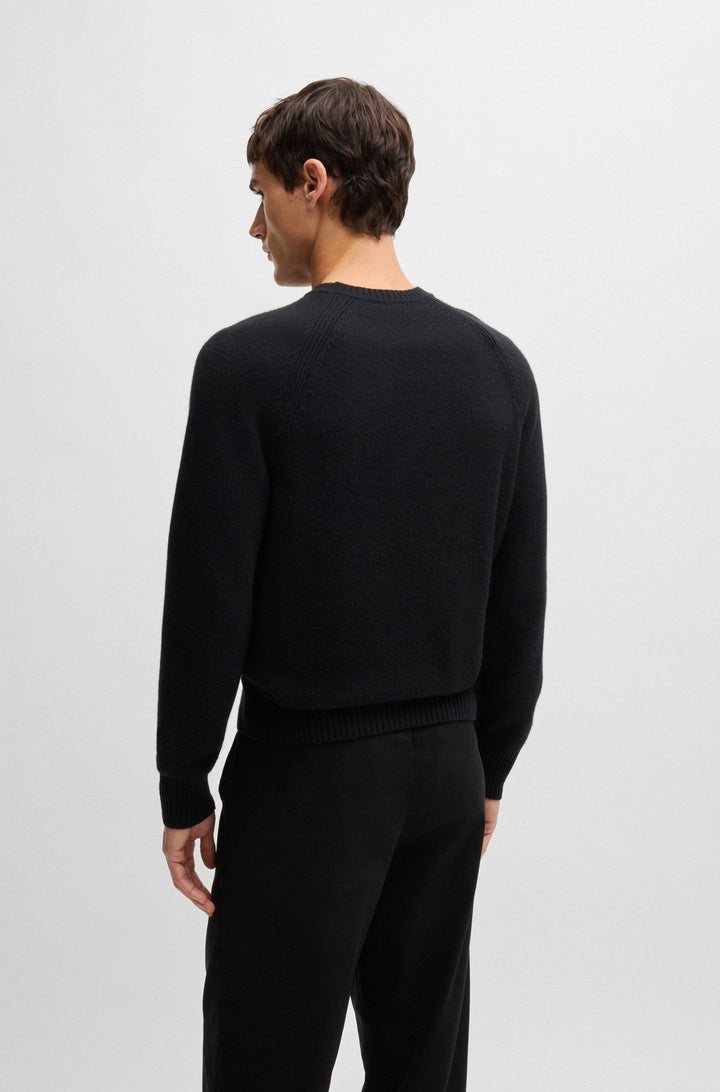 BOSS Sweaters Regular Fit in Wool - H-EMALVO 10265480 01-50526836- Concorde Fashion#color_black-001