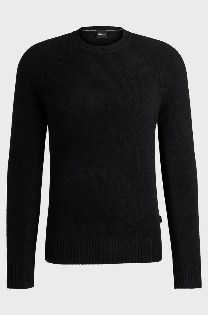 BOSS Sweaters Regular Fit in Wool - H-EMALVO 10265480 01-50526836- Concorde Fashion#color_black-001
