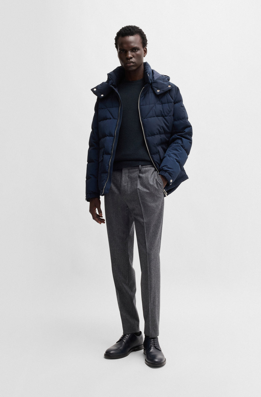 BOSS Sweaters Regular Fit in Wool - H-EMALVO 10265480 01-50526836- Concorde Fashion#color_navy-404
