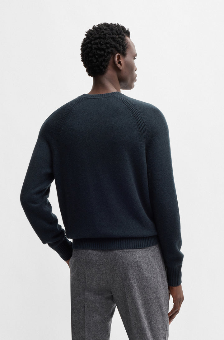 BOSS Sweaters Regular Fit in Wool - H-EMALVO 10265480 01-50526836- Concorde Fashion#color_navy-404