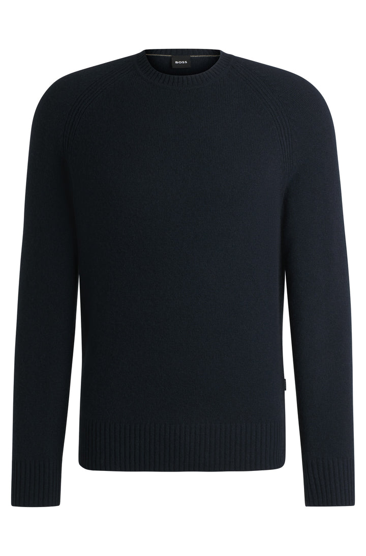 BOSS Sweaters Regular Fit in Wool - H-EMALVO 10265480 01-50526836- Concorde Fashion#color_navy-404