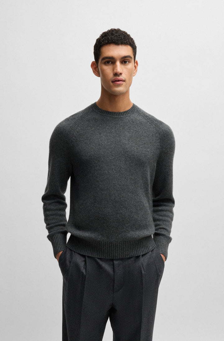 BOSS Sweaters Regular Fit in Wool - H-EMALVO 10265480 01-50526836- Concorde Fashion#color_grey-030